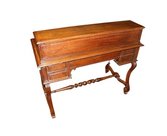 Scrittoio Rustico di inizio 1800 Francese In Legno di Rovere