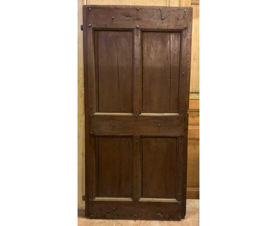 PTIR473 - Porta da interno rustica in noce, epoca '800, luce cm L 83 x H 183