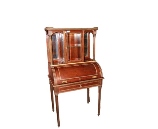 Cabinet Scrittoio Francese di metà 1800 Stile Luigi XVI in Mogano