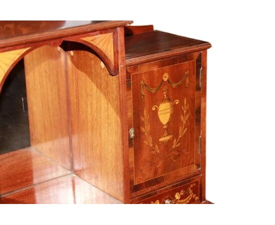 Piccola Consolle Cabinet Inglese del 1800 Stile Sheraton in Satinwood