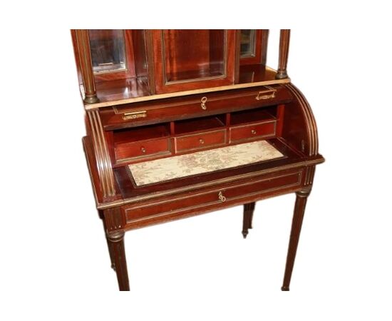 Cabinet Scrittoio Francese di metà 1800 Stile Luigi XVI in Mogano