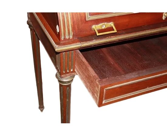 Cabinet Scrittoio Francese di metà 1800 Stile Luigi XVI in Mogano