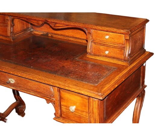 Scrittoio Rustico di inizio 1800 Francese In Legno di Rovere