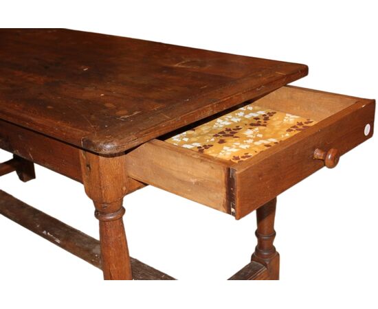 Grande Tavolo Rustico Francese del 1800 In legno Massello di Noce
