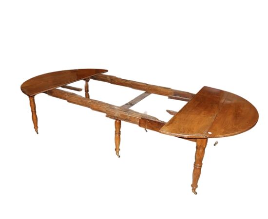 Tavolo Circolare Allungabile Con Alette Francese del 1800