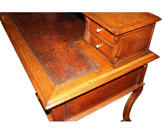 Scrittoio Rustico di inizio 1800 Francese In Legno di Rovere