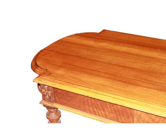 Tavolo da salotto con cassetto stile Luigi XVI in noce del 1800