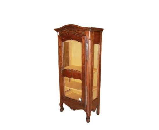 Piccola Vetrina Provenzale Bassa della Seconda Metà 1800 in Legno di Noce
