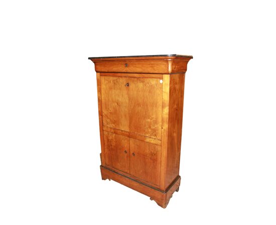 Secretaire del 1800 Stile Impero In Noce Con Marmo Nero Francia XIX secolo