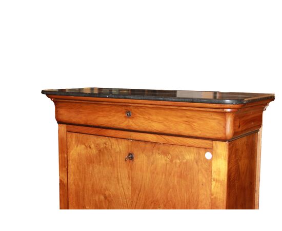 Secretaire del 1800 Stile Impero In Noce Con Marmo Nero Francia XIX secolo