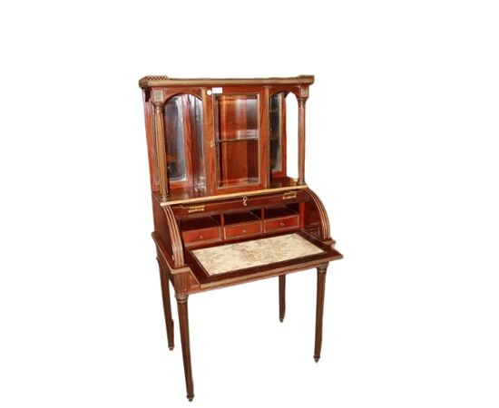 Cabinet Scrittoio Francese di metà 1800 Stile Luigi XVI in Mogano