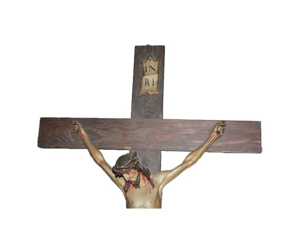 Grande Crocifisso Francese del 1800 in Legno