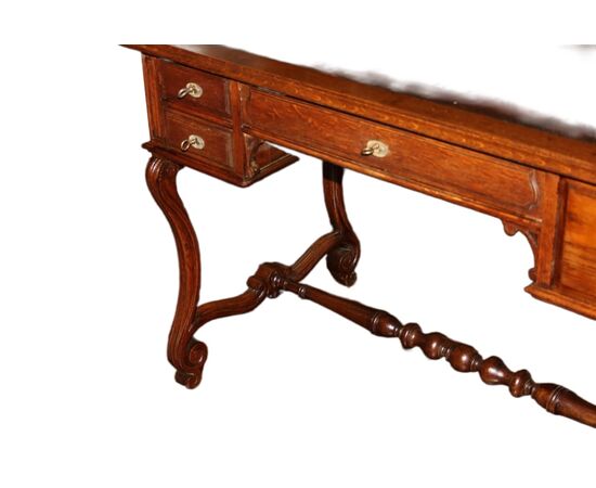 Scrittoio Rustico di inizio 1800 Francese In Legno di Rovere