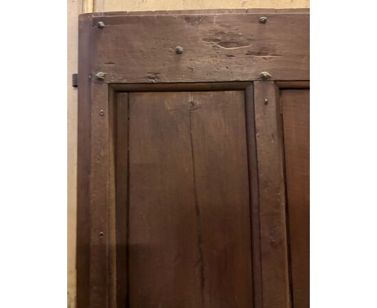 PTIR473 - Porta da interno rustica in noce, epoca '800, luce cm L 83 x H 183