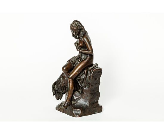 Dal modello di Pierre Juli (1731-1804)La ninfa Amaltea e la capra - Francia XIX secolo - Dal modello di Pierre Julien (1731-1804)- 