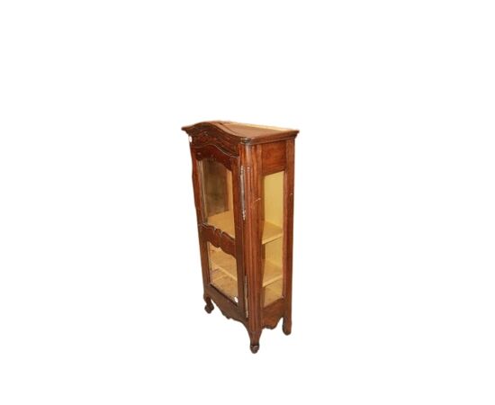 Piccola Vetrina Provenzale Bassa della Seconda Metà 1800 in Legno di Noce