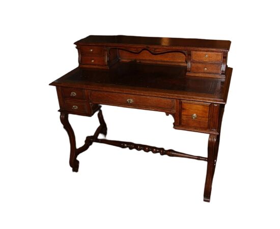 Scrittoio Rustico di inizio 1800 Francese In Legno di Rovere