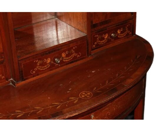 Piccola Consolle Cabinet Inglese del 1800 Stile Sheraton in Satinwood