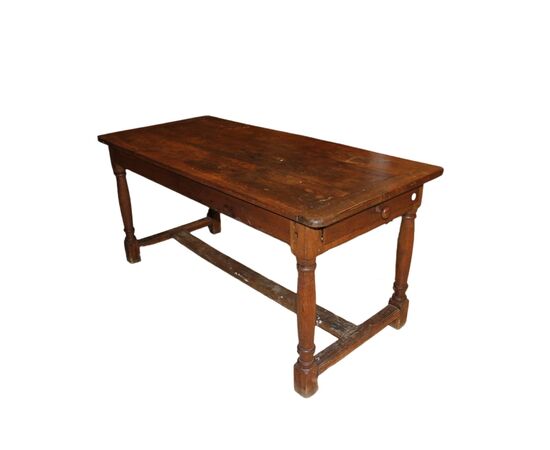 Grande Tavolo Rustico Francese del 1800 In legno Massello di Noce