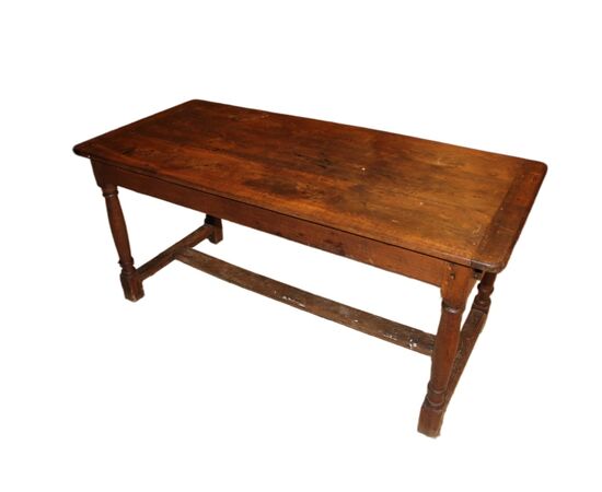 Grande Tavolo Rustico Francese del 1800 In legno Massello di Noce