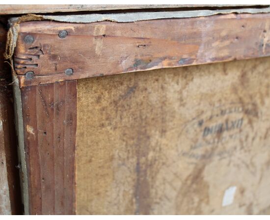 Antico dipinto ad olio su tela firmato con cornice dorata - epoca '800