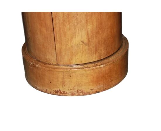 Mobiletto Comodino A Cilindro Francese in Legno di Mogano Biondo 1800