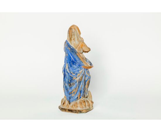 Madonna in terracotta con policromia originale - XVIII secolo