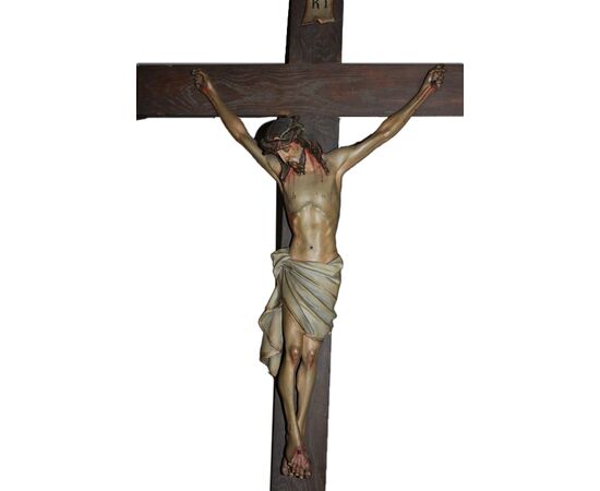 Grande Crocifisso Francese del 1800 in Legno