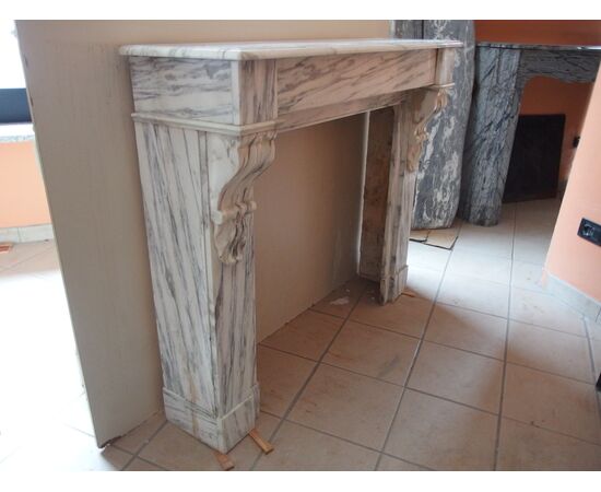 CAMINO BIANCO CARRARA CON STRIATURE NEO CLASSICO FRANCIA  cm L120xP35xH105 