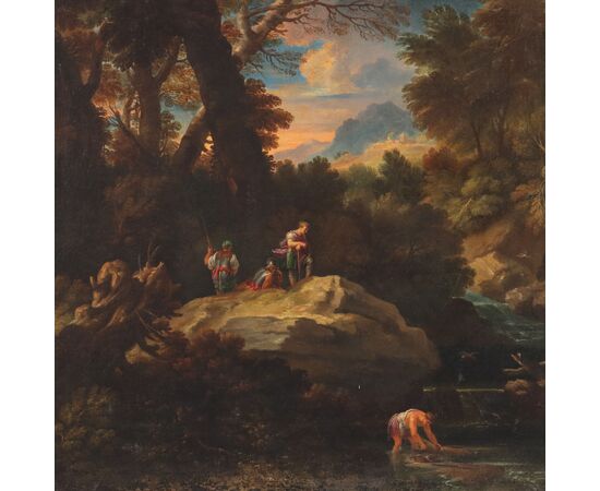 Dipinto Paesaggio con Figure