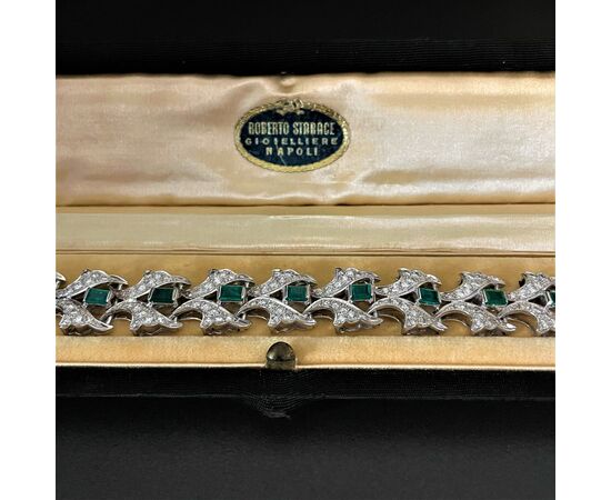 Bracciale  con Smeraldi  3.5 ct  e  Diamanti  7  ct. 