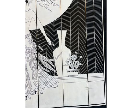 Paravento pieghevole art déco