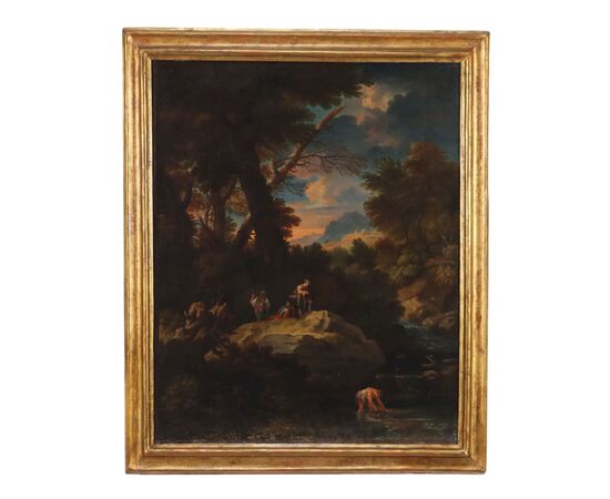Dipinto Paesaggio con Figure
