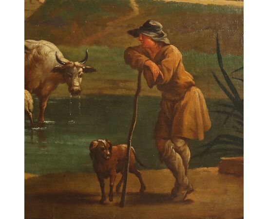 Dipinto Paesaggio con Figure