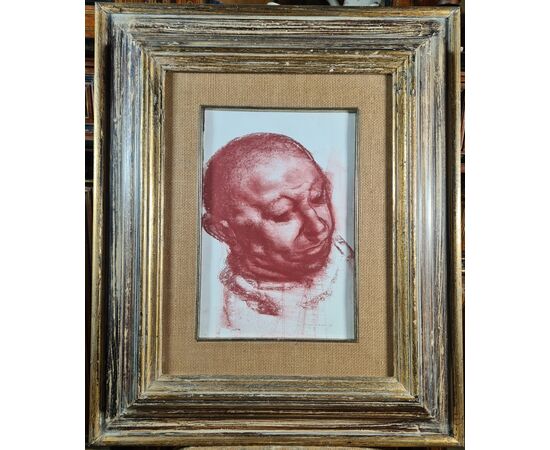 Pietro Annigoni,  “Volto”. Disegno a sanguigna.  