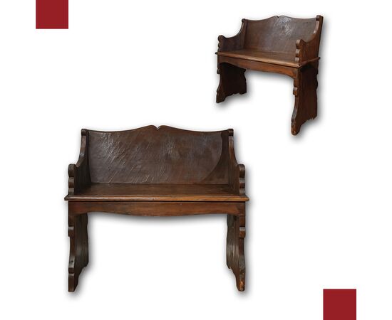 COPPIA DI PANCHE IN NOCE LUIGI XIV FINE XVII-INIZI XVIII SECOLO