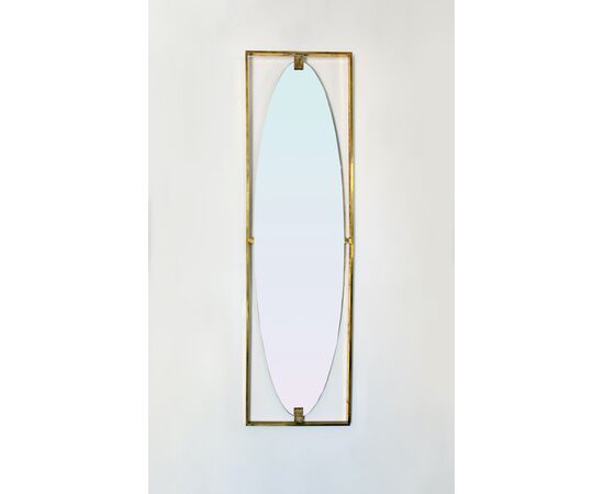 Specchiera con cornice in ottone - Vintage