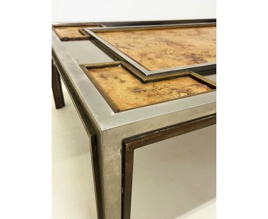 Tavolino ottone e acciaio - 1970