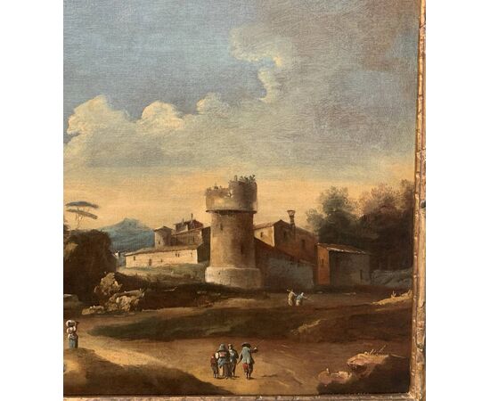 Francesco Tironi (Venezia 1745 - Venezia 1797) - Paesaggio veneto con pastori e armenti.