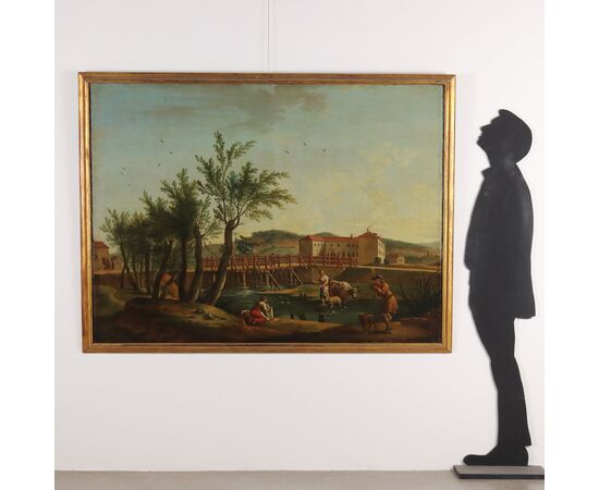 Dipinto Paesaggio con Figure