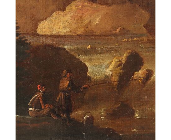 Dipinto Paesaggio con Figure