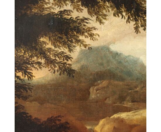 Dipinto Paesaggio con Figure