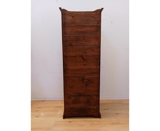 Armadio stipo ad un'anta in abete - credenza a colonna - fine '800