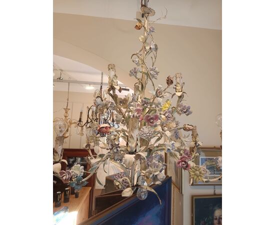 Lampadario in ferro forgiato