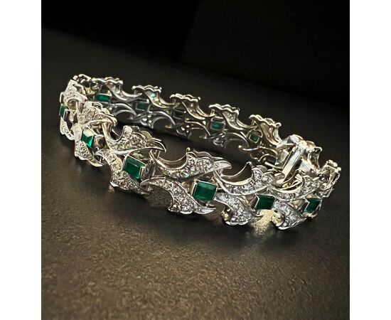 Bracciale  con Smeraldi  3.5 ct  e  Diamanti  7  ct. 