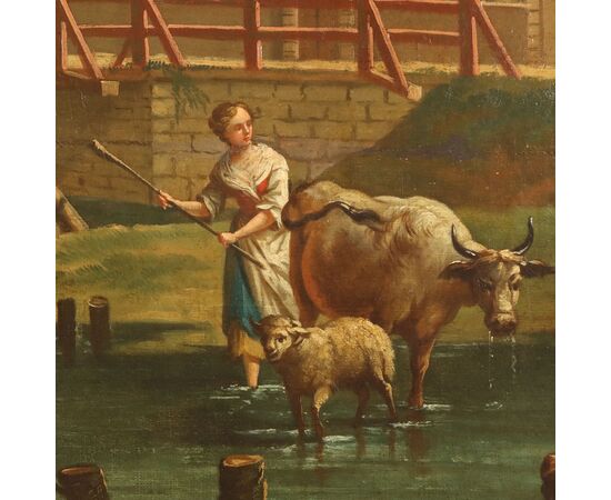 Dipinto Paesaggio con Figure