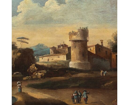 Francesco Tironi (Venezia 1745 - Venezia 1797) - Paesaggio veneto con pastori e armenti.