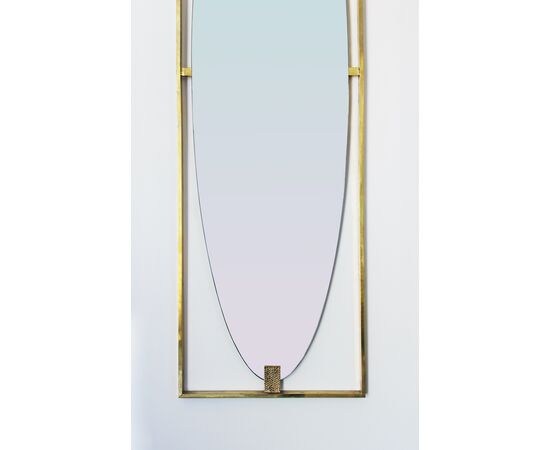 Specchiera con cornice in ottone - Vintage