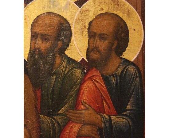 Icona russa: Protezione della Madre di Dio o Pokrov, XIX secolo misure tavola 92 x 70 cm. 