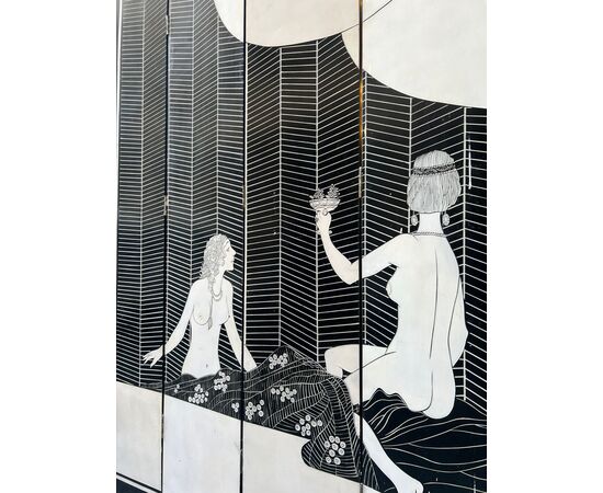 Paravento pieghevole art déco